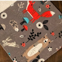 Load image into Gallery viewer, Gray and Red Woodland Message Quilt Kit - Fox Baby Shower Quilt Kit - Baby Shower Keepsake