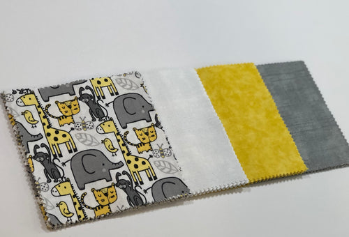 Yellow and Gray Safari Message Quilt Kit - Elephant Baby Shower Quilt Kit - Baby Shower Keepsake