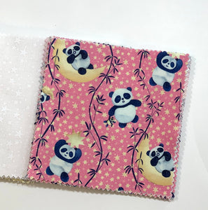 Pink Panda Bear Message Quilt Kit - Pink Pandas Baby Shower Quilt Kit - Pandas and Moons - Newborn Gift - Baby Keepsake