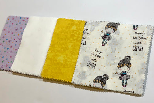 Glitter Fairy Message Quilt Kit - Girl Fairies - Baby Shower Quilt Kit - Baby Gift - Keepsake