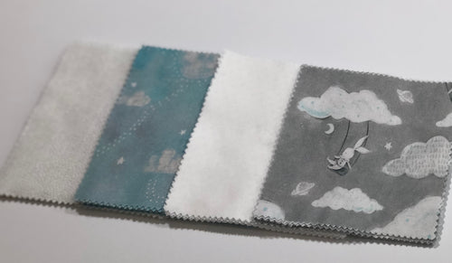 Bunny Clouds Message Quilt Kit - Rabbit Baby Shower Gift - Cloud Newborn Keepsake-Bunnies