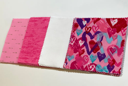 Hearts Message Quilt Kit - Pink Baby Shower Quilt Kit - Baby Shower Gift - Newborn Keepsake