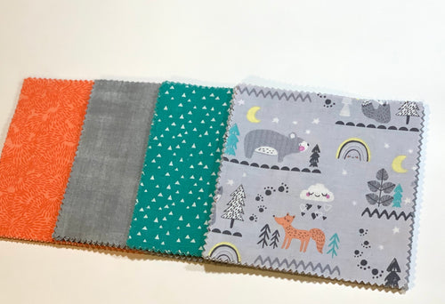 Teal and Orange Woodland Animals Message Quilt Kit - Woodland Animals Baby Shower Quilt Kit - Baby Shower Gift