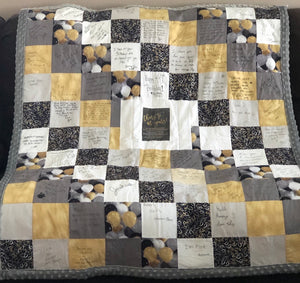 Mr. & Mrs. Silver Wedding Message Quilt Kit - Wedding Guest Book Quilt - Wedding Keepsake