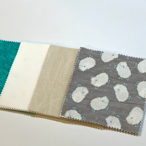 Gray and Teal Sheep Message Quilt Kit - Ewe Baby Shower Quilt Kit - Baby Shower Gift - Newborn Keepsake
