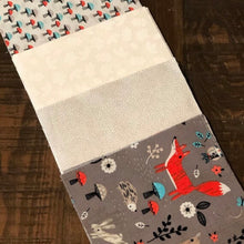 Load image into Gallery viewer, Gray and Red Woodland Message Quilt Kit - Fox Baby Shower Quilt Kit - Baby Shower Keepsake