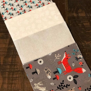 Gray and Red Woodland Message Quilt Kit - Fox Baby Shower Quilt Kit - Baby Shower Keepsake